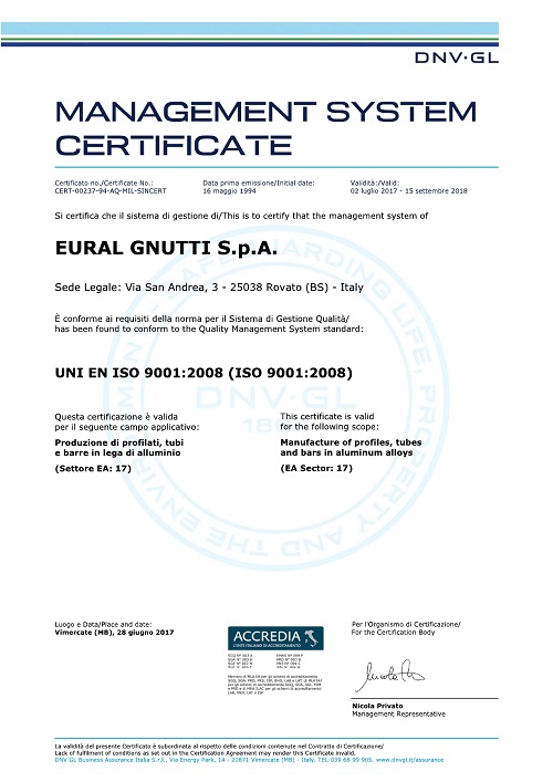 Сертификат EURAL 3
